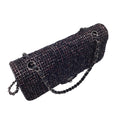 Load image into Gallery viewer, Chanel Black / White / Pink 2004 Woven Tweed Double Flap Bag