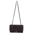 Load image into Gallery viewer, Chanel Black / White / Pink 2004 Woven Tweed Double Flap Bag