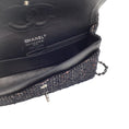 Load image into Gallery viewer, Chanel Black / White / Pink 2004 Woven Tweed Double Flap Bag