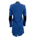 Load image into Gallery viewer, Each x Other Blue Wool and Cashmere Double Breasted Coat with Leather Trim