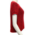 Load image into Gallery viewer, Julien David Navy Blue and Red Short Sleeve Heart Sweater