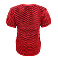 Load image into Gallery viewer, Julien David Navy Blue and Red Short Sleeve Heart Sweater
