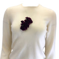 Load image into Gallery viewer, Chanel Burgundy Camillia Floral Velvet Brooch
