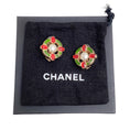 Load image into Gallery viewer, Chanel Red / Green Gripoix and Pearl Clip Earrings