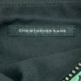 Load image into Gallery viewer, Christopher Kane Black Multi Floral Embroidered Leather Wristlet