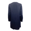 Load image into Gallery viewer, Mary Katrantzou Navy Blue Wool Collarless Coat With Multi Print