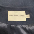 Load image into Gallery viewer, Mary Katrantzou Navy Blue Wool Collarless Coat With Multi Print