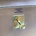 Load image into Gallery viewer, Hermès Kelly 35 Clemence Tan Leather Satchel