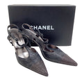 Load image into Gallery viewer, Chanel Black Stingray T-Strap Pumps
