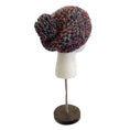 Load image into Gallery viewer, Chanel Red / Grey / Black Woven Cashmere and Silk Chunky Knit Pom Pom Beanie / Hat