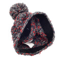 Load image into Gallery viewer, Chanel Red / Grey / Black Woven Cashmere and Silk Chunky Knit Pom Pom Beanie / Hat