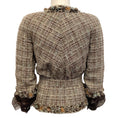 Load image into Gallery viewer, Chanel Brown / Green Tweed Jacket with Sheer Sleeves