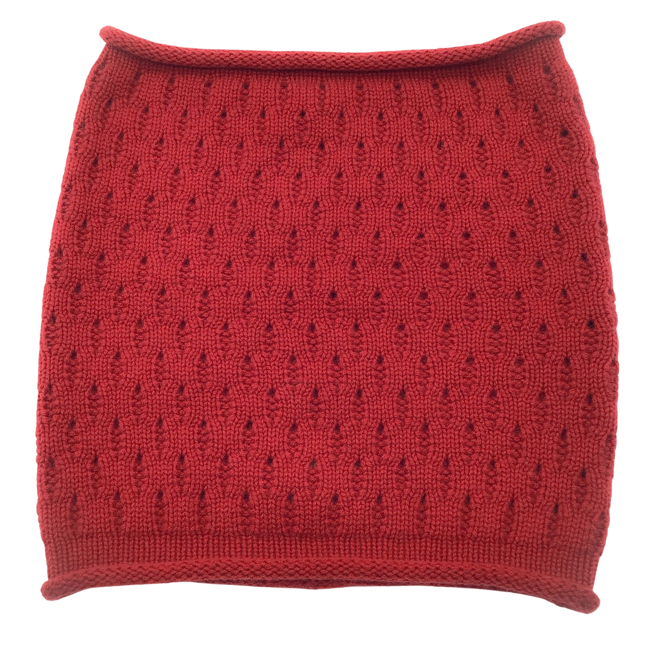 Loro Piana Brick Red Baby Cashmere Knit Neck Warmer Scarf
