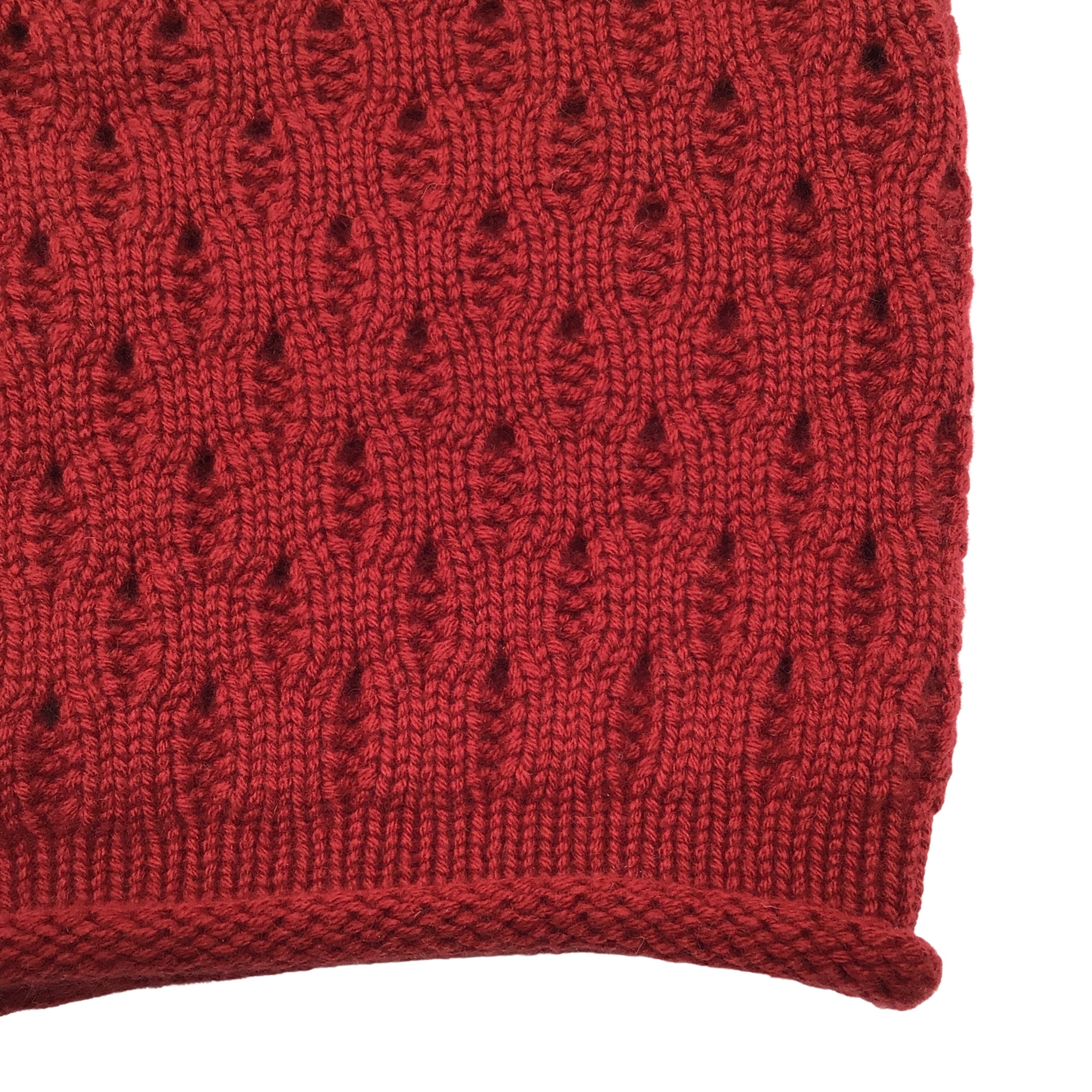 Loro Piana Brick Red Baby Cashmere Knit Neck Warmer Scarf