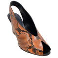 Load image into Gallery viewer, Celine Rust Python Peep Toe Wedges