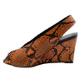 Load image into Gallery viewer, Celine Rust Python Peep Toe Wedges