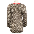 Load image into Gallery viewer, Altuzarra Tan Snake Print Lace Up Blouse with Red Trim
