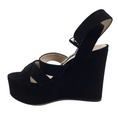 Load image into Gallery viewer, Sergio Rossi Black Suede Elettra Wedges