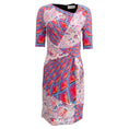 Load image into Gallery viewer, Peter Pilotto Pink Multi Print Crepe Short Sleeved Dress
