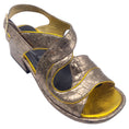 Load image into Gallery viewer, Dries van Noten Bronze Metallic Snakeskin Leather Sandals
