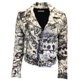 Load image into Gallery viewer, Saint Laurent White / Black Special Edition Alexander Muret Moto Zip Lambskin Leather Jacket