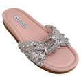 Load image into Gallery viewer, Aquazzura Blush Satin Asja Crystal Slide Sandals
