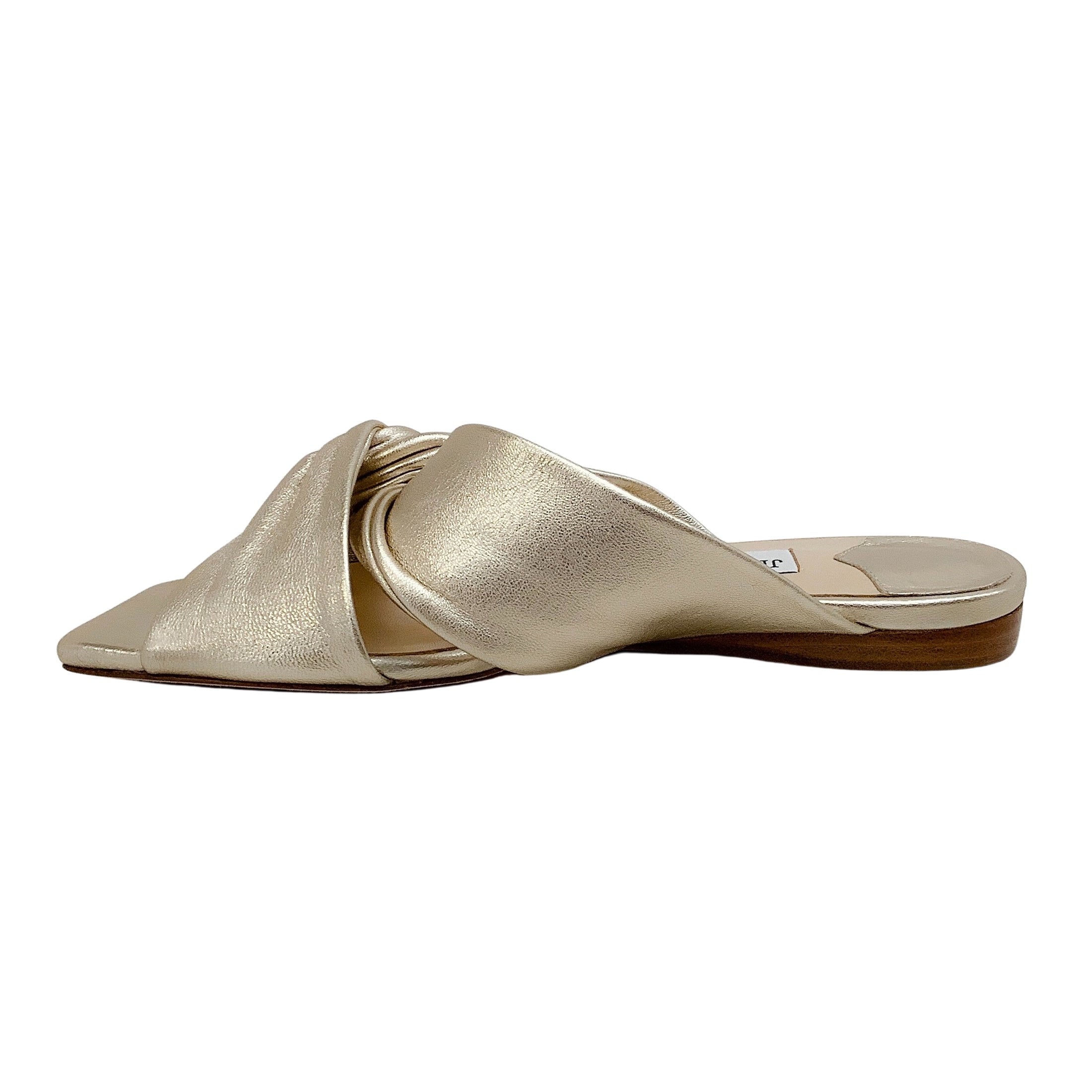 Jimmy Choo Narisa Champagne Gold Flat Slide Sandals