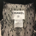 Load image into Gallery viewer, Chanel Ivory / Black Tweed with Velvet Collar Blazer
