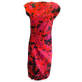 Load image into Gallery viewer, Dries van Noten Poppy Red / Pink / Black Deto Ruched Gathered Floral Printed Midi Shift Dress
