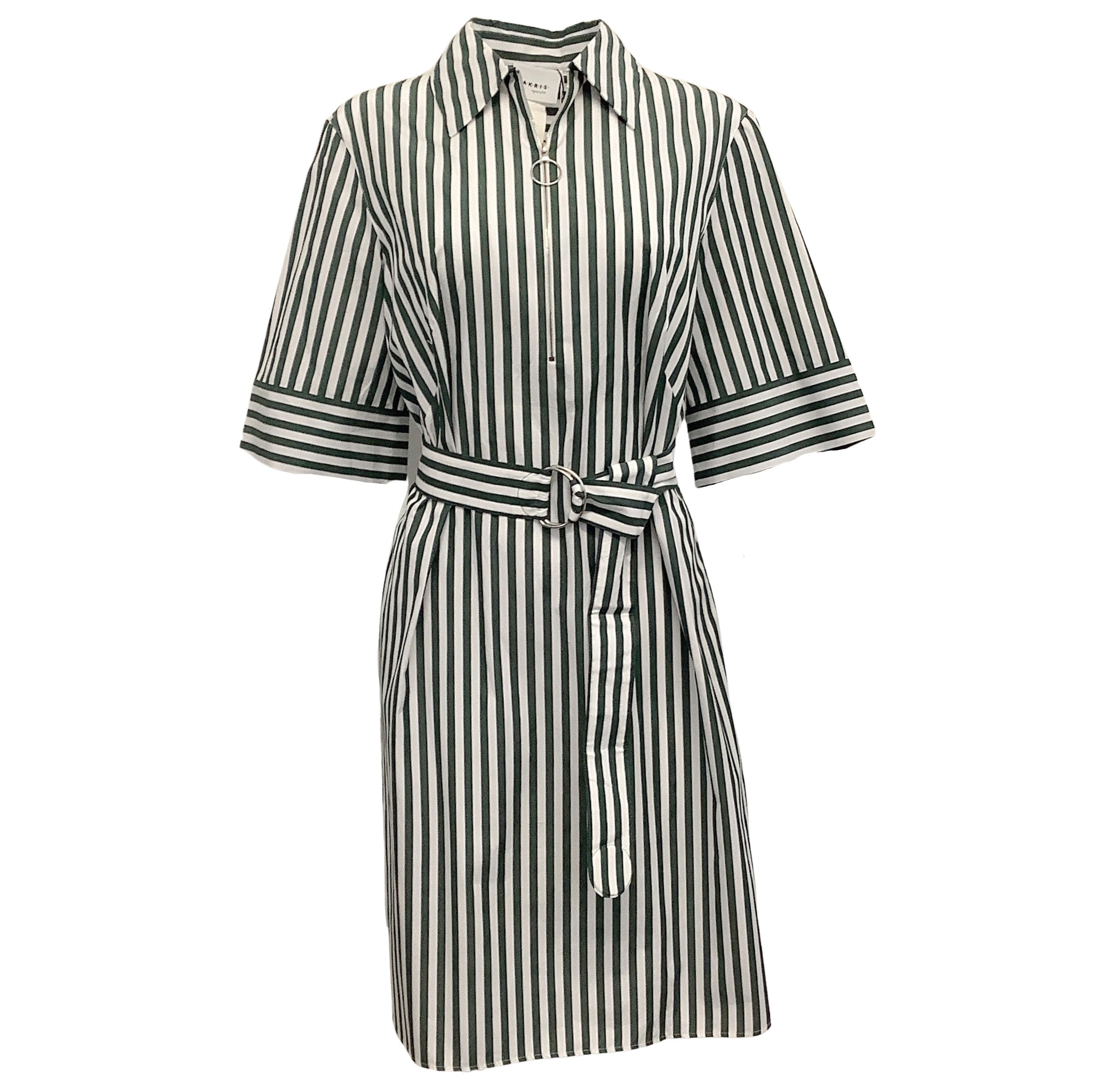 akris punto striped shirt dress Akris Punto strip-detail Dress | Blue
