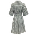 Load image into Gallery viewer, Akris Punto Green / White Striped Belted Shirt Dress