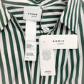 Load image into Gallery viewer, Akris Punto Green / White Striped Belted Shirt Dress