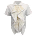 Load image into Gallery viewer, Tao Comme Des Garcons White Short Sleeve Top with Eyelet Ruffle
