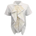 Load image into Gallery viewer, Tao Comme Des Garcons White Short Sleeve Top with Eyelet Ruffle