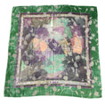 Load image into Gallery viewer, Chanel Green / Purple Leaf Design Square Scarf/Wrap