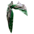 Load image into Gallery viewer, Chanel Green / Purple Leaf Design Square Scarf/Wrap