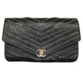 Load image into Gallery viewer, Chanel 2018 Black Leather Clutch with Gold Chain Detail
