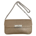 Load image into Gallery viewer, Judith Leiber Gold Tweed Raffia Bag with Mother of Pearl Clasp
