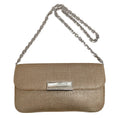 Load image into Gallery viewer, Judith Leiber Gold Tweed Raffia Bag with Mother of Pearl Clasp