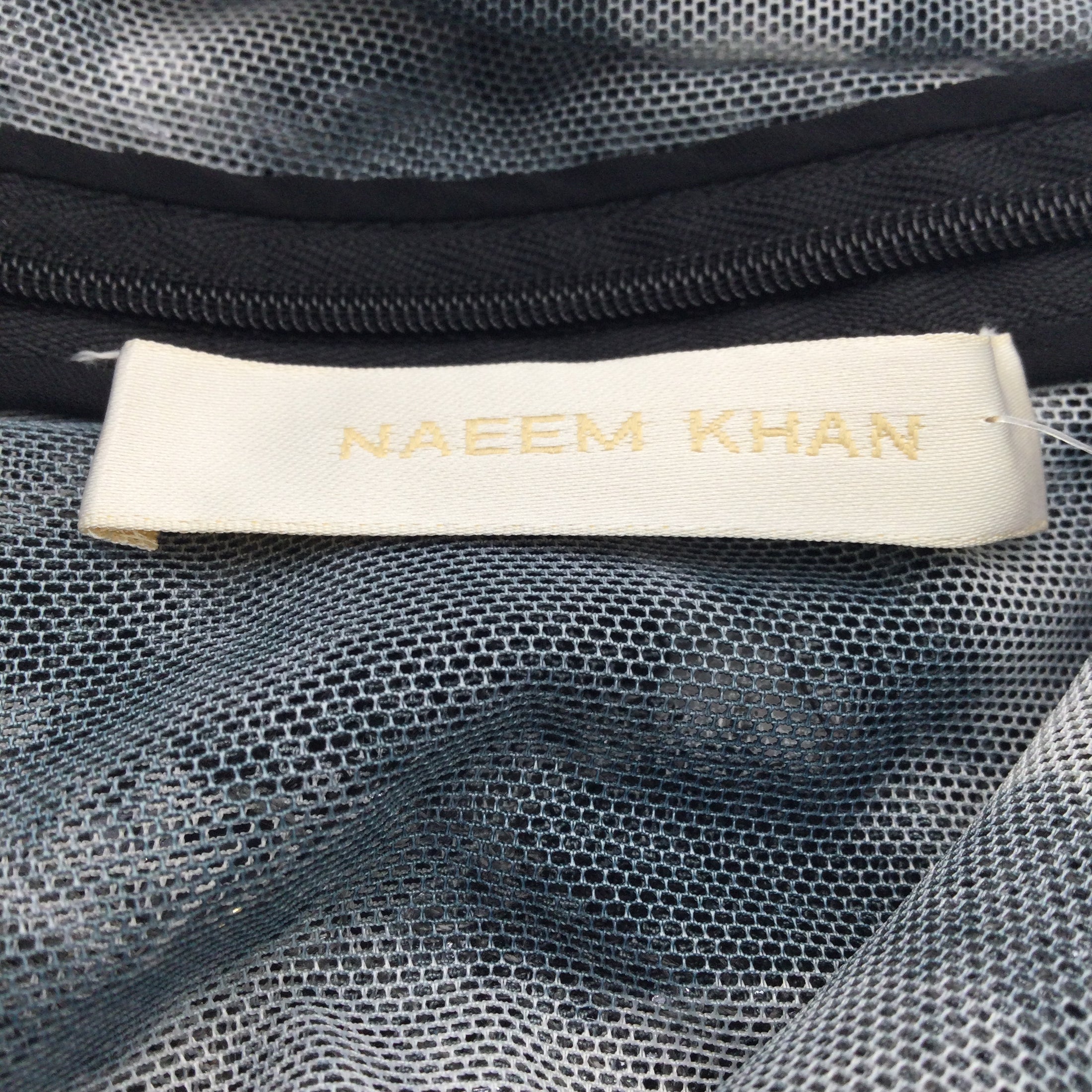Naeem Khan Black / White / Silver Sequined Sleeveless V-neck Tulle Night Out Dress