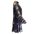 Load image into Gallery viewer, Erdem Black Floral Printed Long Sleeved Silk Chiffon Dress
