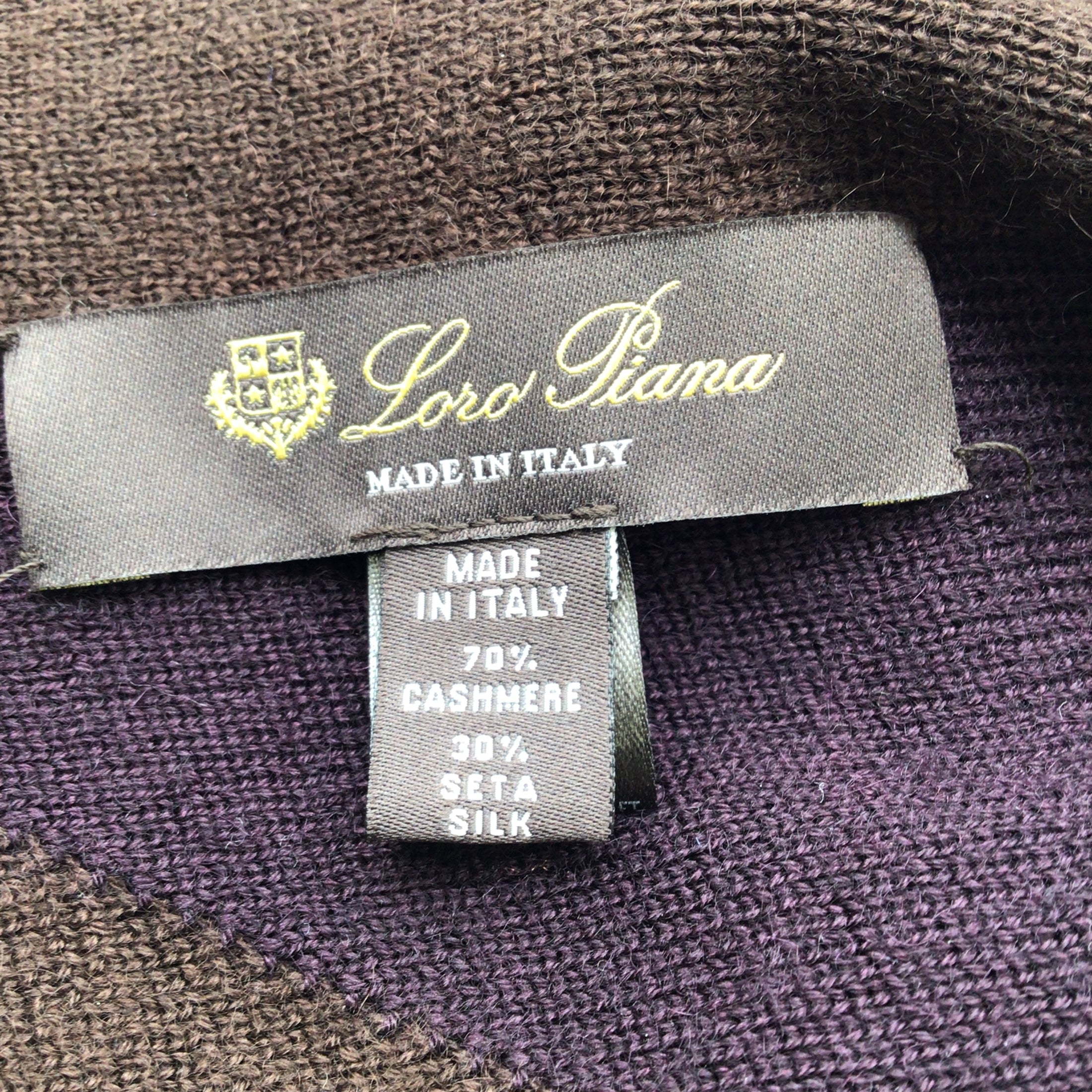Loro Piana Plum Purple / Brown Scialle Twice Cashmere and Silk Knit Triangle Scarf