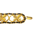 Load image into Gallery viewer, Chanel Gold Vintage Black Leather Clover Belt
