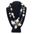 Load image into Gallery viewer, Chanel Black / Ecru 2006 Cc Logo Crystal Embellished Chunky Stone Necklace
