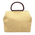 Load image into Gallery viewer, Chanel Vintage 2000 CC Doctor's Beige Raffia Woven Wood Handle Satchel