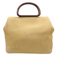 Load image into Gallery viewer, Chanel Vintage 2000 CC Doctor's Beige Raffia Woven Wood Handle Satchel