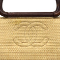 Load image into Gallery viewer, Chanel Vintage 2000 CC Doctor's Beige Raffia Woven Wood Handle Satchel