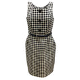 Load image into Gallery viewer, Prada Beige / Black Belted Checkered Sleeveless Wool Work/Office Dress
