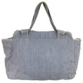 Load image into Gallery viewer, Chanel Striped Chambray Blue & Beige Canvas Tote