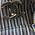 Load image into Gallery viewer, Chanel Striped Chambray Blue & Beige Canvas Tote
